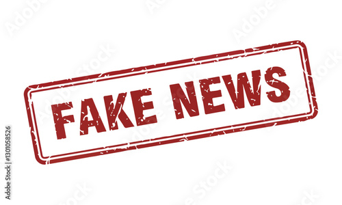 Fake News Red Stamp Vector