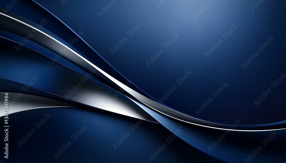 Obraz premium A sophisticated deep navy blue background with soft metallic silver gradient accents, symbolizing trust and excellence.