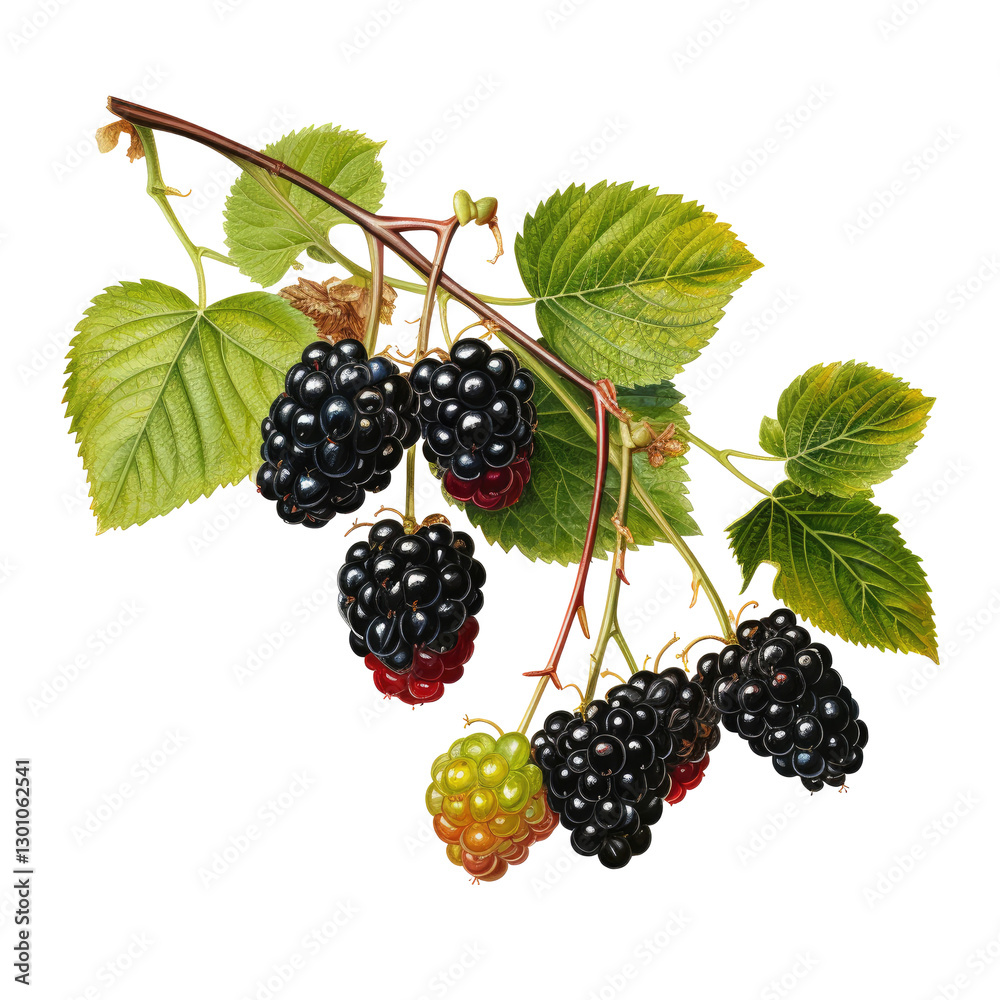 branch covered raspberry on transparent background branch covered raspberry on transparent background
