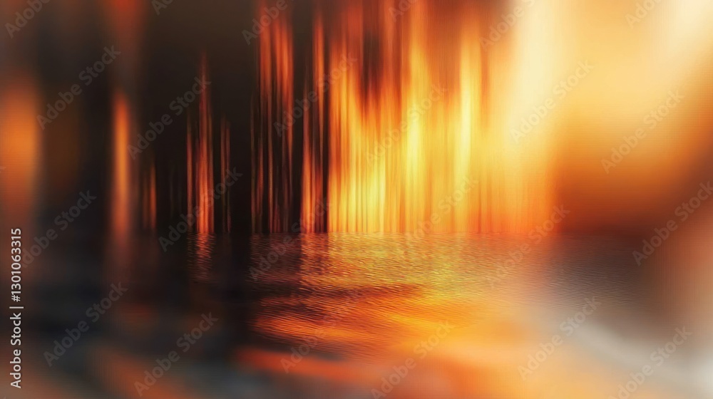 Abstract Fire and Water Reflection in Vibrant Orange and Red Hues Abstract Fire and Water Reflection in Vibrant Orange and Red Hues