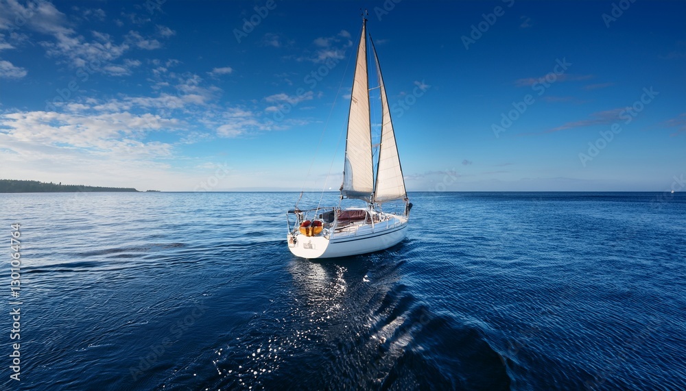 Obraz premium a sailboat floating on calm waters great for summer or beach themed designs