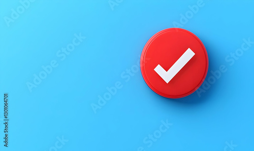 Free Download Red Checkmark Icon on Bright Blue Background for Confirmation Visuals - GFXLoad