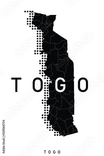 Togo map illustration vector