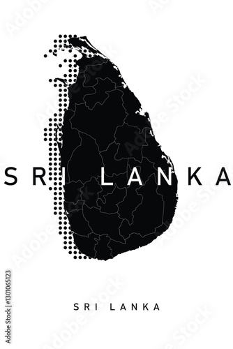 Sri Lanka map illustration vector