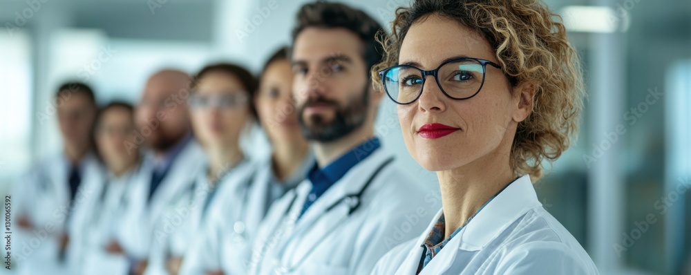 custom made wallpaper toronto digitalA diverse group of medical professionals stands confidently in a modern healthcare setting, showcasing teamwork and expertise in their field.