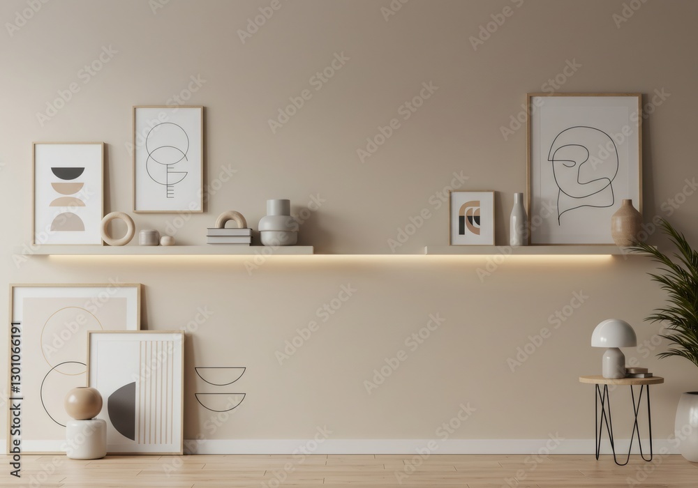 Neutral Minimalist Home Decor with Abstract Prints Neutral Minimalist Home Decor with Abstract Prints