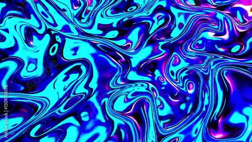 Liquid Metallic Blue and Purple Abstract Background.