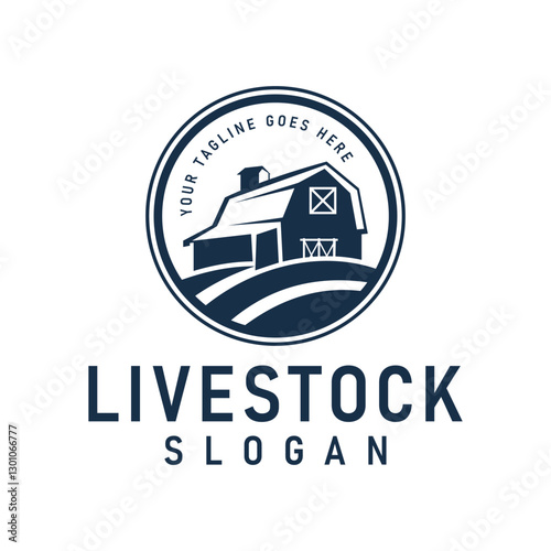Farm Logo Design featuring Barn Elements with Retro Vintage Style, This design is suitable for branding Farm, Agriculture, Organic Products businesses.