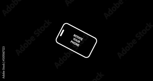 Rotate Your Phone Icon Animation on Alpha Background