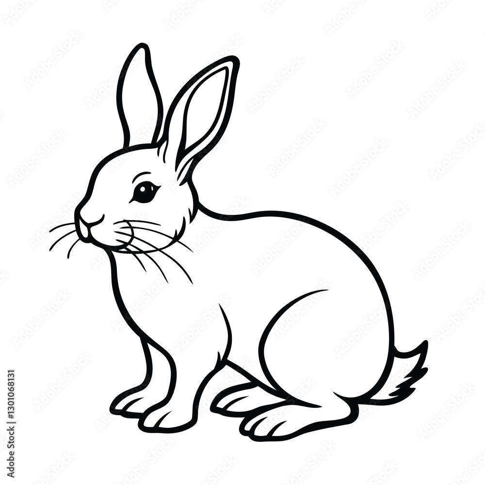 Fototapeta premium white rabbit isolated on white background