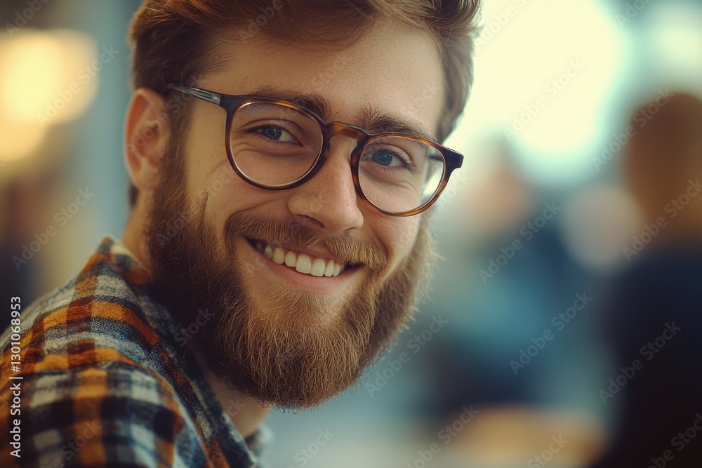 Man with beard and glasses Man with beard and glasses