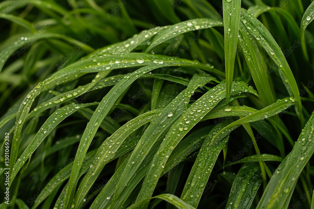 Beautiful green grass with morning dew drops on the blades of a fresh spring nature background, with copy space available. Beautiful green grass with morning dew drops on the blades of a fresh spring nature background, with copy space available.