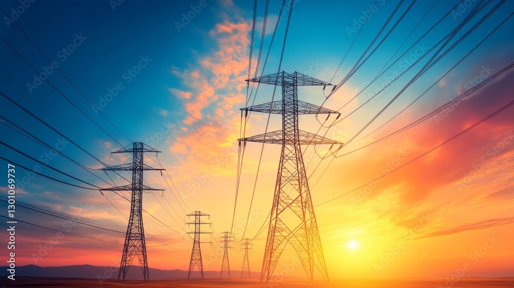custom made wallpaper toronto digitalA towering powerlines. Generative AI