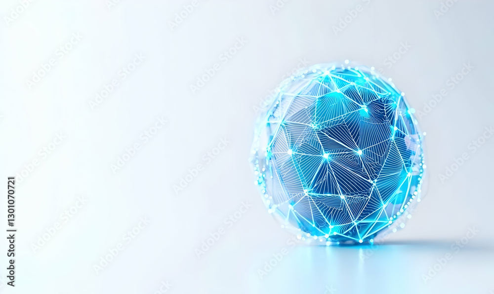Abstract Digital Globe with Network Connections in Blue Colors Abstract Digital Globe with Network Connections in Blue Colors
