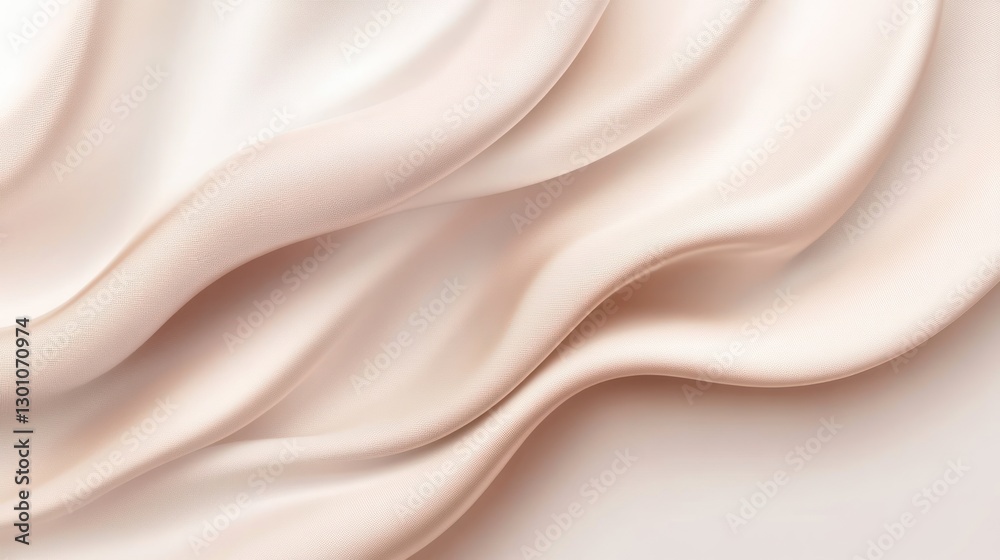 Obraz premium Smooth Cream Texture Background with Elegant Silk Fabric Waves
