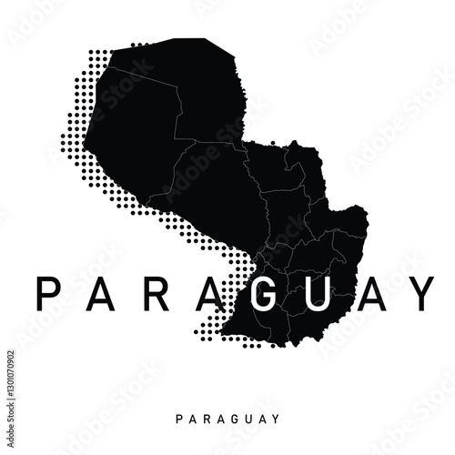 Paraguay map illustration vector