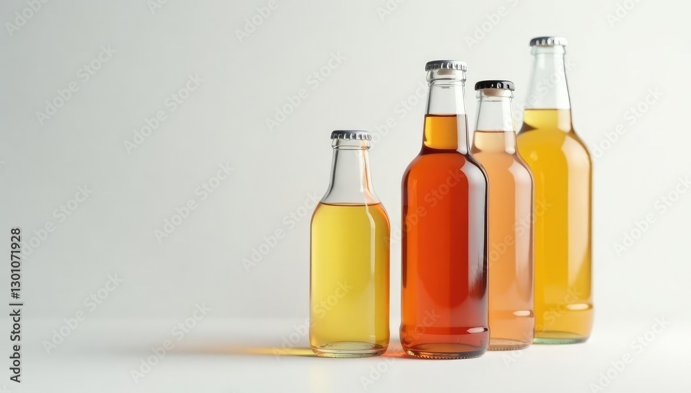 Glass bottles stacked neatly on a plain white surface, bottles, clean, minimalism Glass bottles stacked neatly on a plain white surface, bottles, clean, minimalism