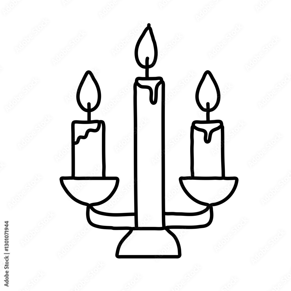 Candles hand drawn line art nordic scandinavian illustraion Candles hand drawn line art nordic scandinavian illustraion