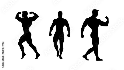 body builder shapes in vector