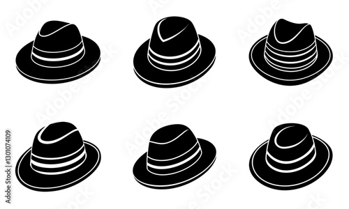 Boater Hat silhouette vector