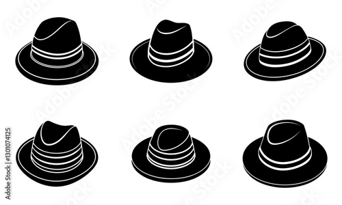 Boater Hat silhouette vector