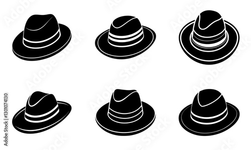 Boater Hat silhouette vector