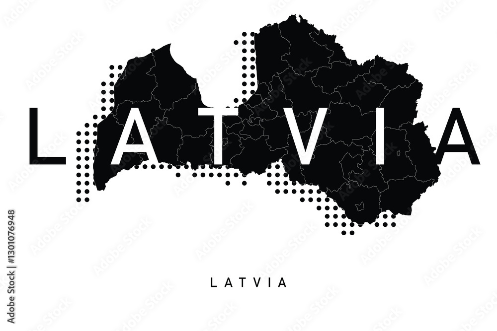 Fototapeta premium Latvia map illustration vector