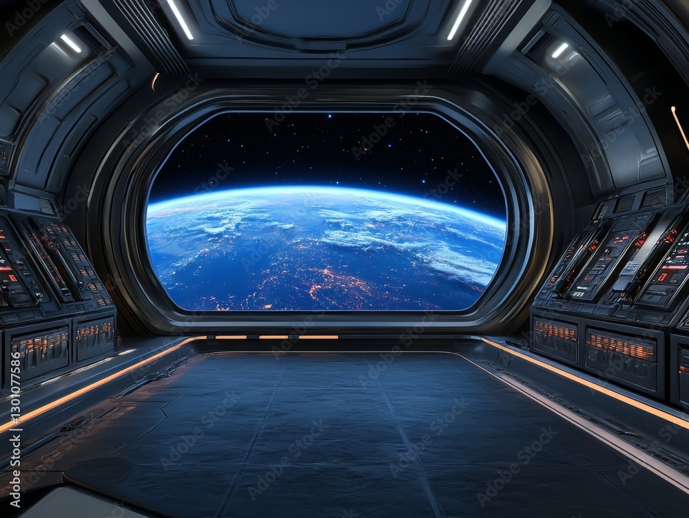 Fototapeta premium A spaceship interior. Generative AI