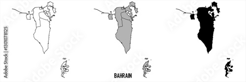 High detailed vector map - Bahrain
