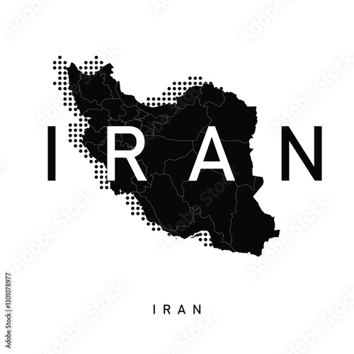 Iran map illustration vector