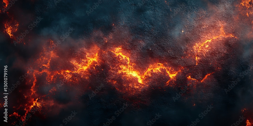 lava clouds with glowing magma. lava clouds with glowing magma.