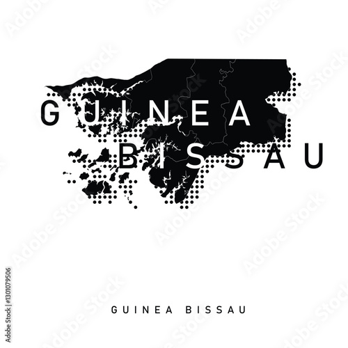 Guinea Bissau map illustration vector
