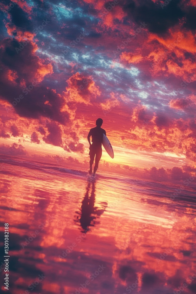 Surfer on Beach Surfer on Beach