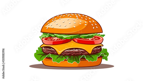 hamburger on white background