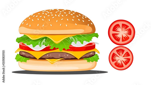 hamburger isolated on white