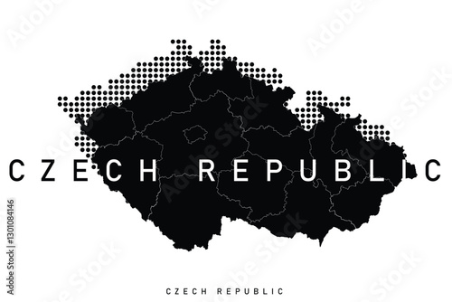 Czech Republic map illustration vector