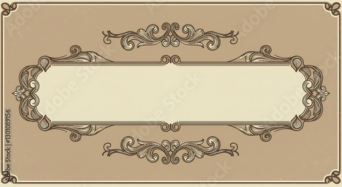Elegant Vintage Frame Design Soft Brown Tones. AI Generated