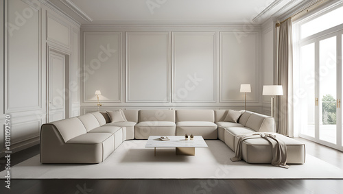 white modern living room interior