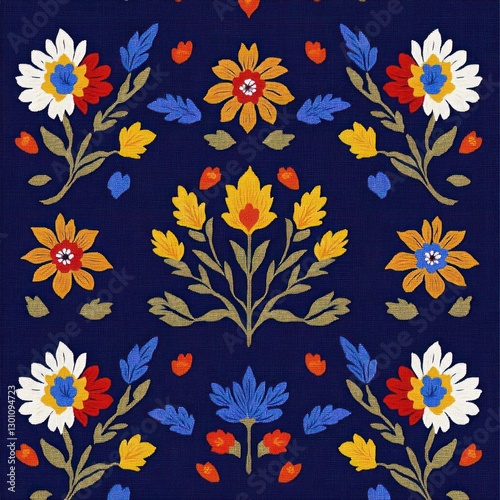 Wallpaper Mural Floral Paisley Ikat Embroidery Geometric Ethnic Aztec Abstract Design for Fabric, Clothing, Wrapping, and Decoration Torontodigital.ca