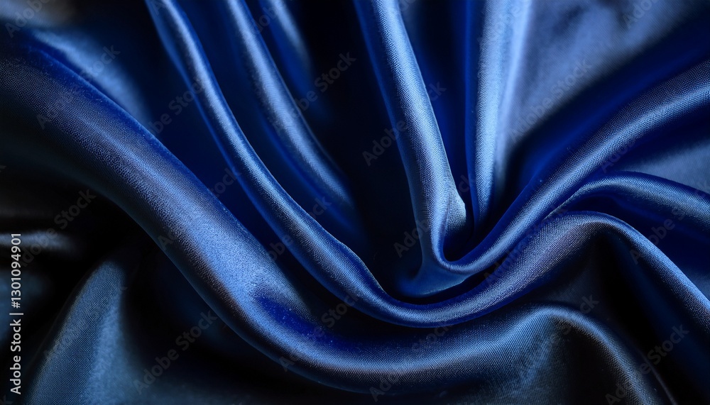 Fototapeta premium rich sapphire velvet texture with soft folds and deep shadows for a luxurious visual