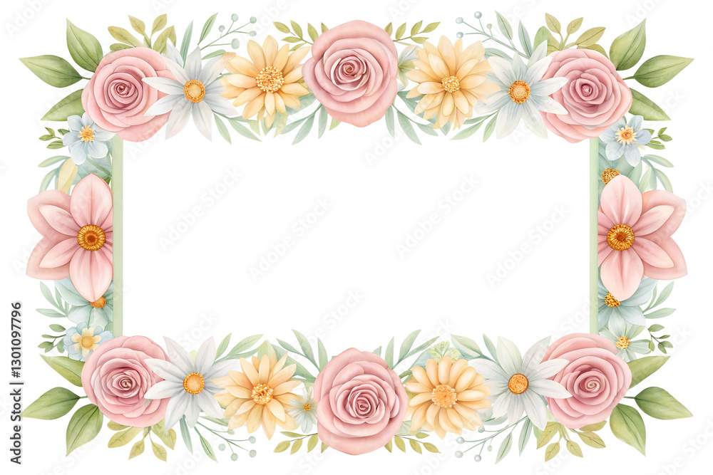 floral frame with flowers floral frame with flowers