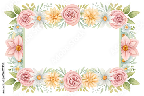 floral frame with flowers