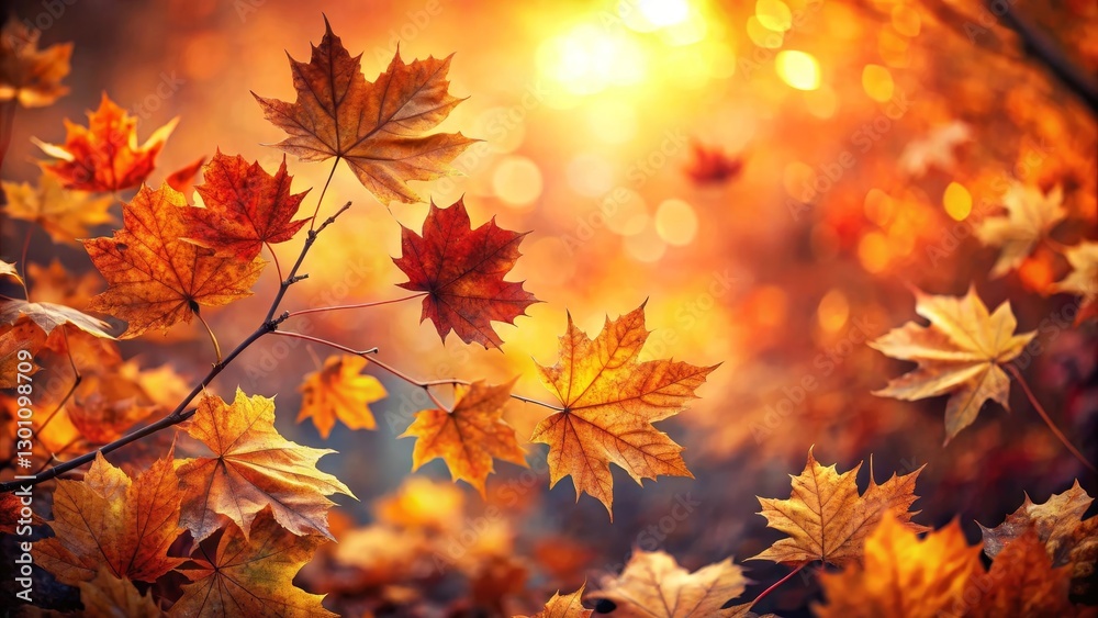Autumnal splendor vibrant maple leaves bathed in golden sunlight, a picturesque scene of fall foliage. Autumnal splendor vibrant maple leaves bathed in golden sunlight, a picturesque scene of fall foliage.