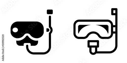 Snorkel Gear Vector Icon Set – Water Sports, Outdoor & Diving Essentials