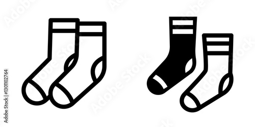 Thermal Socks Vector Icon Set – Winter, Apparel & Cold Weather Essentials