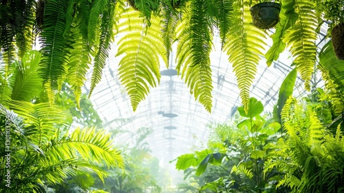 Obraz na płótnie Lush tropical jungle with vibrant green foliage and sunlight shining through, creating a serene atmosphere ideal for nature enthusiasts and adventurers seeking outdoor tranquility. w salonie