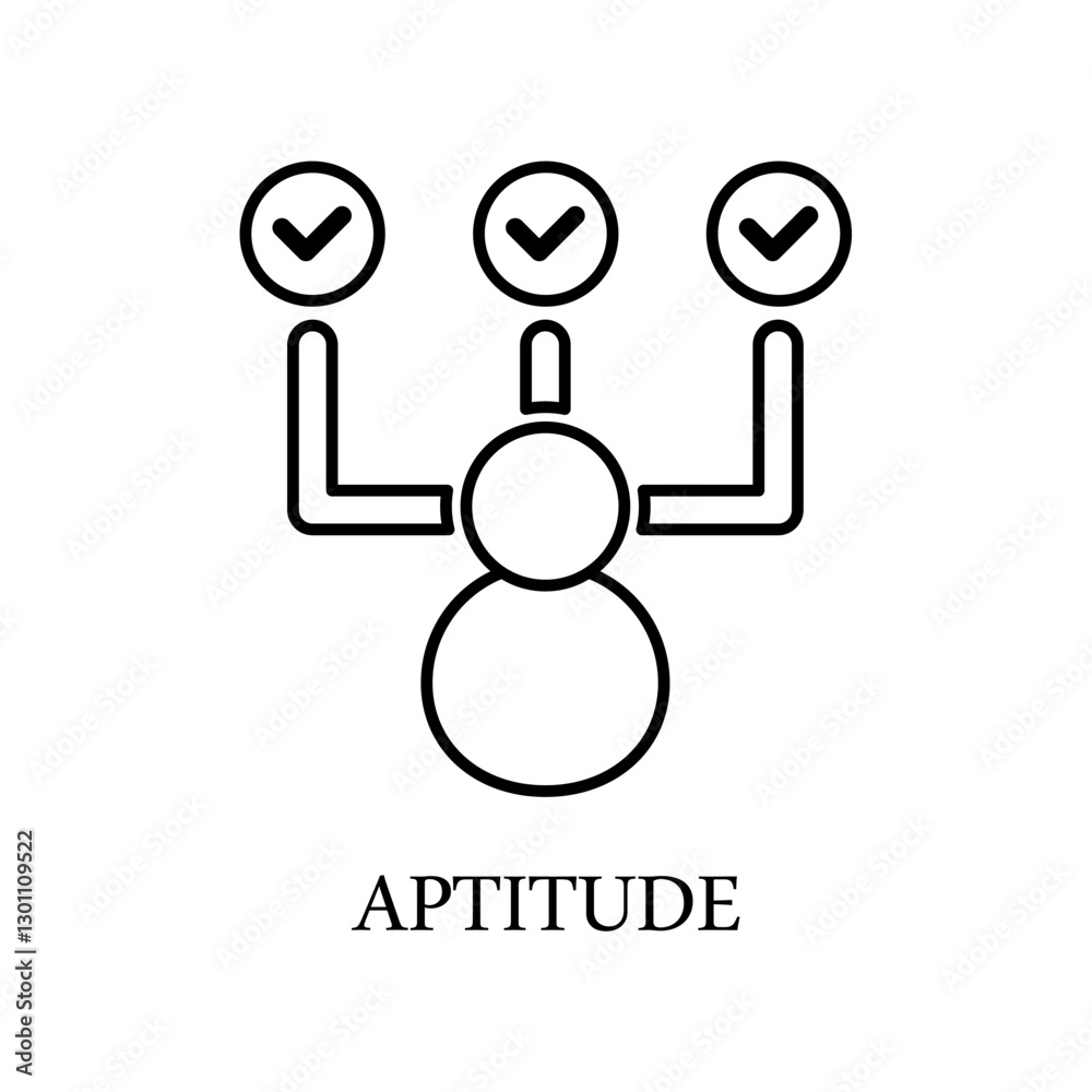 Icon a aptitude, isolated against a clean background. Icon a aptitude, isolated against a clean background.