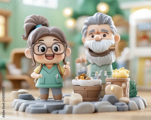 Discover a heartwarming scene where a Pediatrician explaining treatment steps with kindness and patience to a child This image captures the essence of compassionate care, showcasing a healthcare