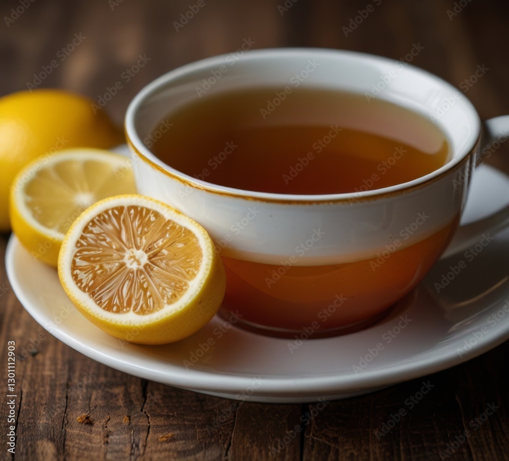 tea with berries and lemon still life tea with berries and lemon still life