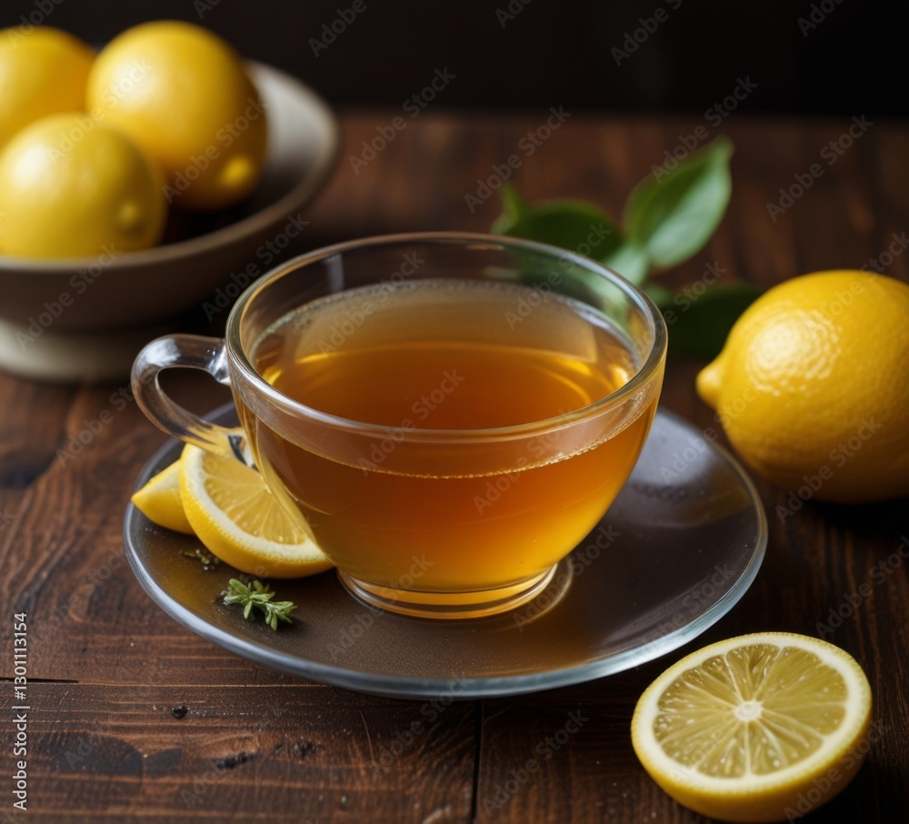 tea with berries and lemon still life tea with berries and lemon still life